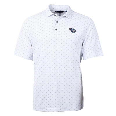 Men's Cutter & Buck White Tennessee Titans Virtue Eco Pique Tile Print Polo