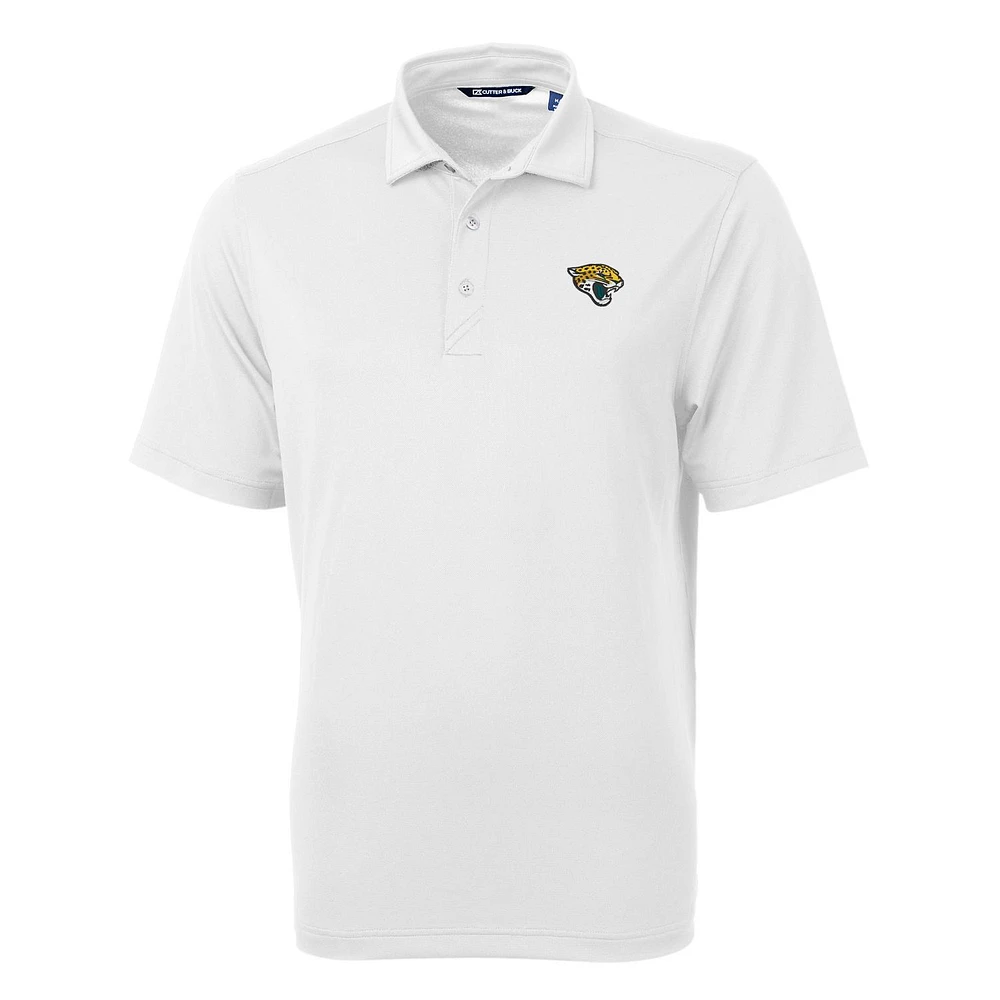 Men's Cutter & Buck White Jacksonville Jaguars Virtue Eco Pique Recycled Polo