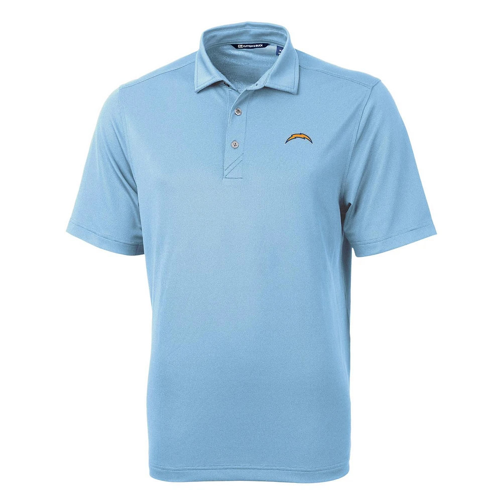 Men's Cutter & Buck Light Blue Los Angeles Chargers Virtue Eco Pique Recycled Polo