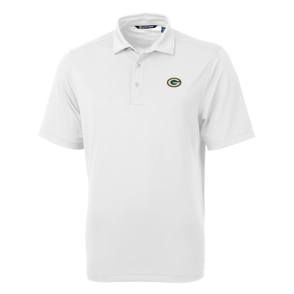 Men's Cutter & Buck White Green Bay Packers Virtue Eco Pique Recycled Polo