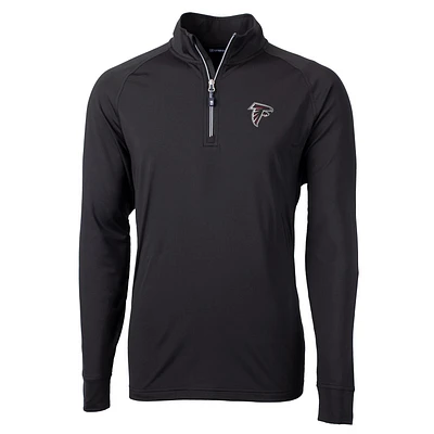 Men's Cutter & Buck Black Atlanta Falcons Big Tall Adapt Eco Knit Quarter-Zip Pullover Jacket