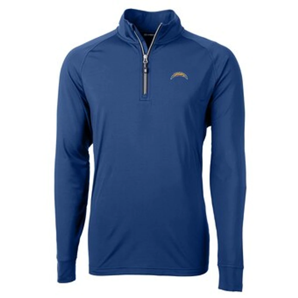 Men's Cutter & Buck Royal Los Angeles Chargers Big Tall Adapt Eco Knit Quarter-Zip Pullover Jacket