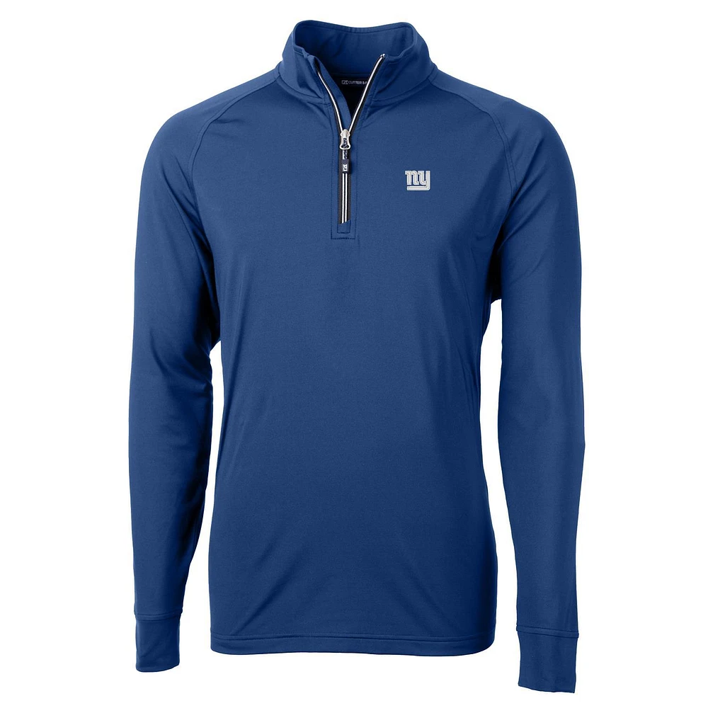 Men's Cutter & Buck Royal New York Giants Big Tall Adapt Eco Knit Quarter-Zip Pullover Jacket