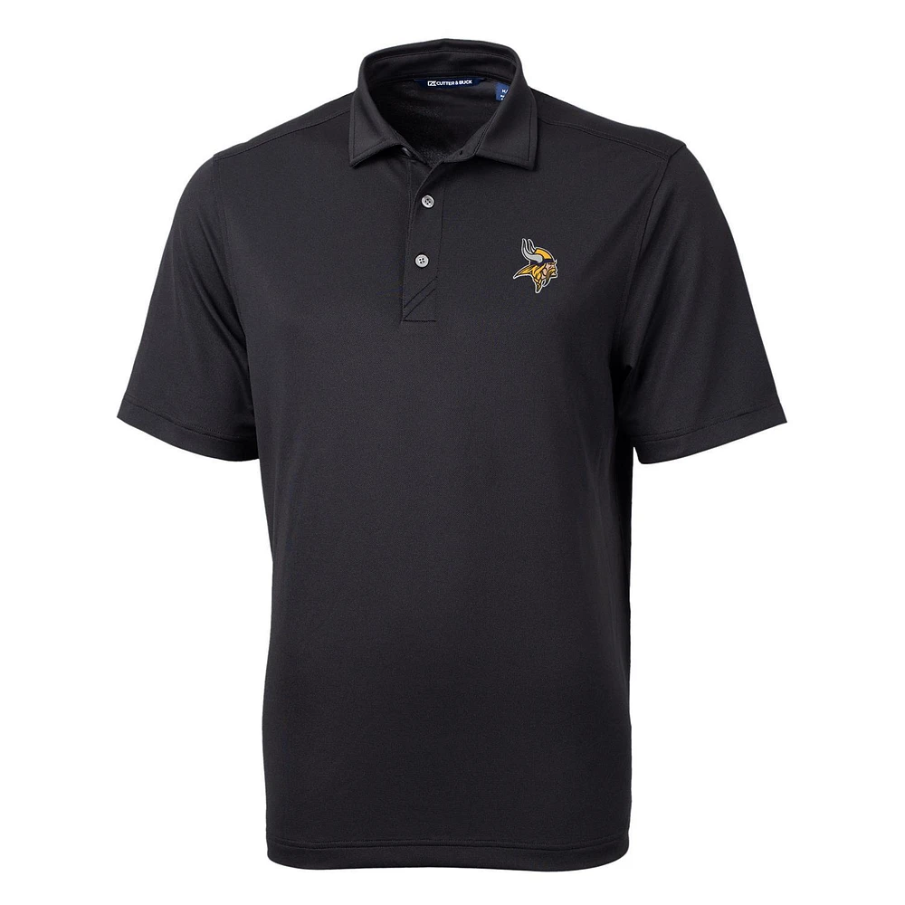 Men's Cutter & Buck Black Minnesota Vikings Big Tall Virtue Eco Pique Recycled Polo