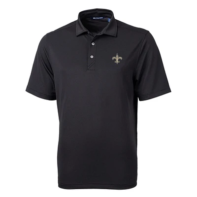 Men's Cutter & Buck Black New Orleans Saints Big Tall Virtue Eco Pique Recycled Polo
