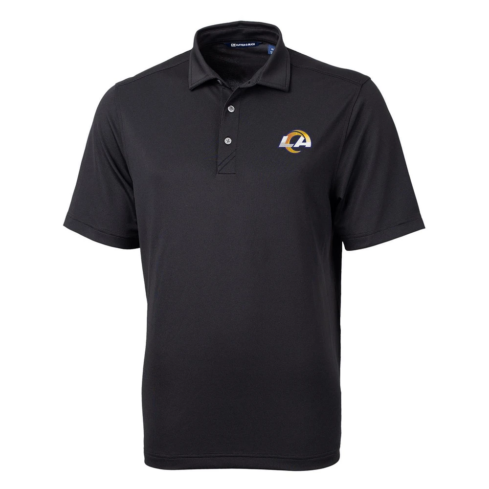 Men's Cutter & Buck Black Los Angeles Rams Big Tall Virtue Eco Pique Recycled Polo