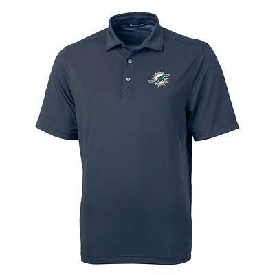 Men's Cutter & Buck Navy Miami Dolphins Big & Tall Virtue Eco Pique Recycled Polo