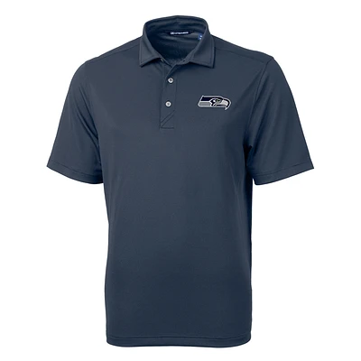 Men's Cutter & Buck College Navy Seattle Seahawks Big & Tall Virtue Eco Pique Recycled Polo