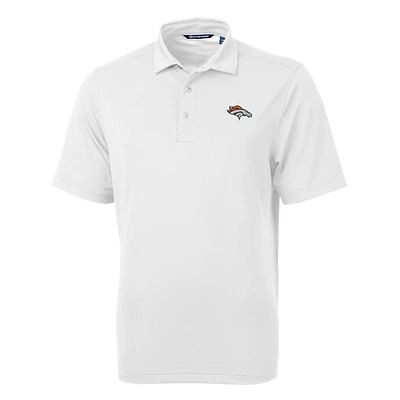 Men's Cutter & Buck White Denver Broncos Big & Tall Virtue Eco Pique Recycled Polo