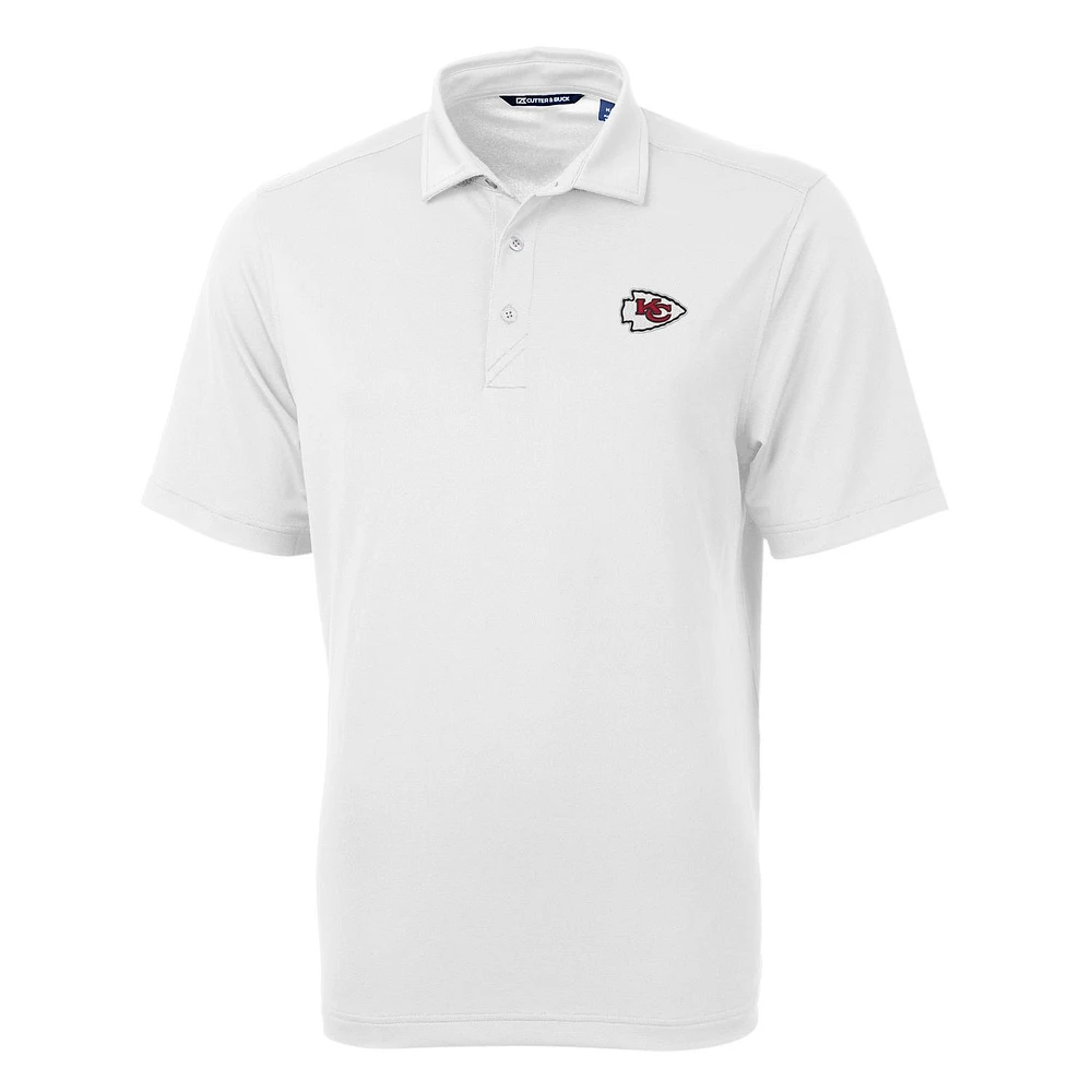 Men's Cutter & Buck White Kansas City Chiefs Big & Tall Virtue Eco Pique Recycled Polo