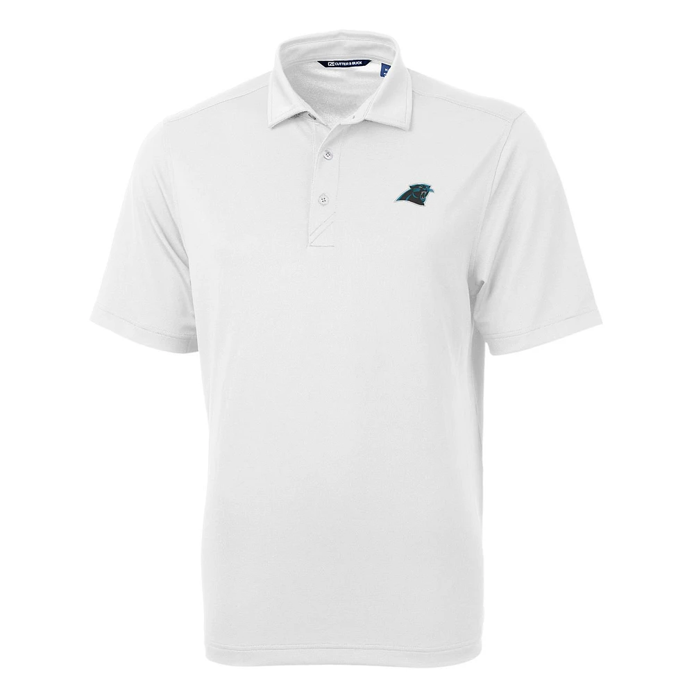 Men's Cutter & Buck White Carolina Panthers Big & Tall Virtue Eco Pique Recycled Polo