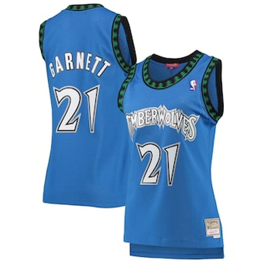 Women's Mitchell & Ness Kevin Garnett Blue Minnesota Timberwolves  Hardwood Classics Swingman Jersey
