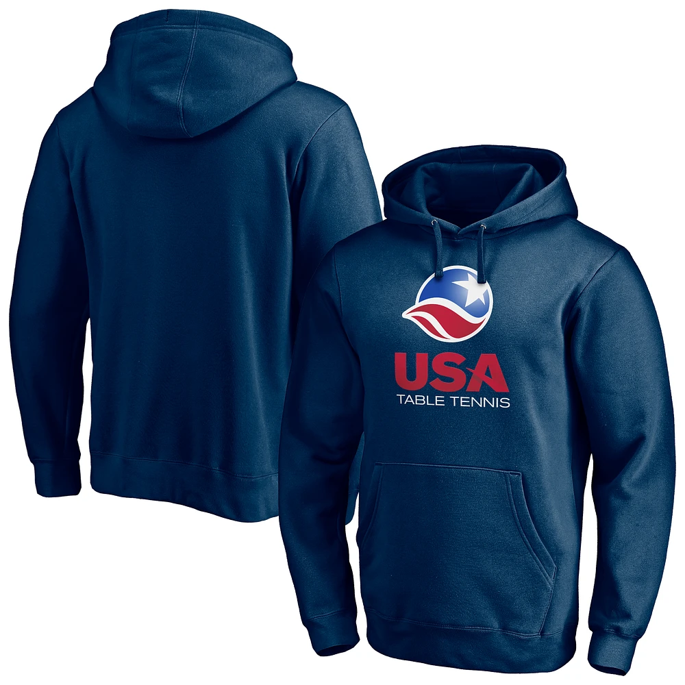 Men's Navy USA Table Tennis U.S. Olympics Core Primary Logo Pullover Hoodie
