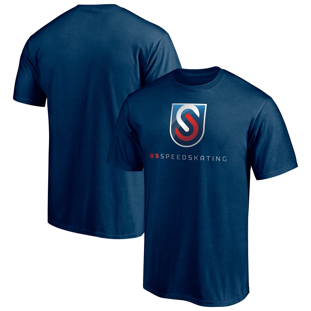 Men's Navy US Speedskating U.S. Olympics Core Primary Logo T-Shirt