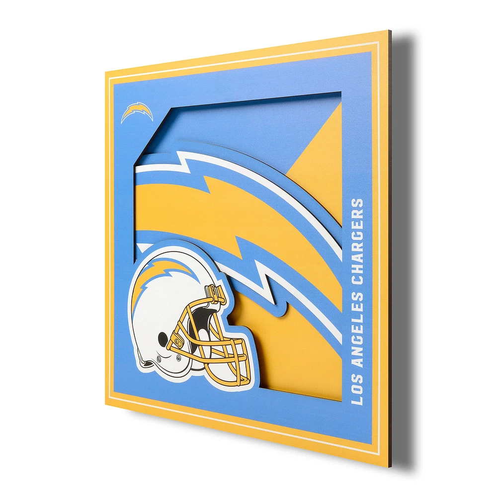 Los Angeles Chargers 12'' x 12'' 3D Logo Wall Art