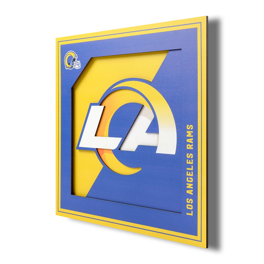 Los Angeles Rams 12'' x 12'' 3D Logo Wall Art