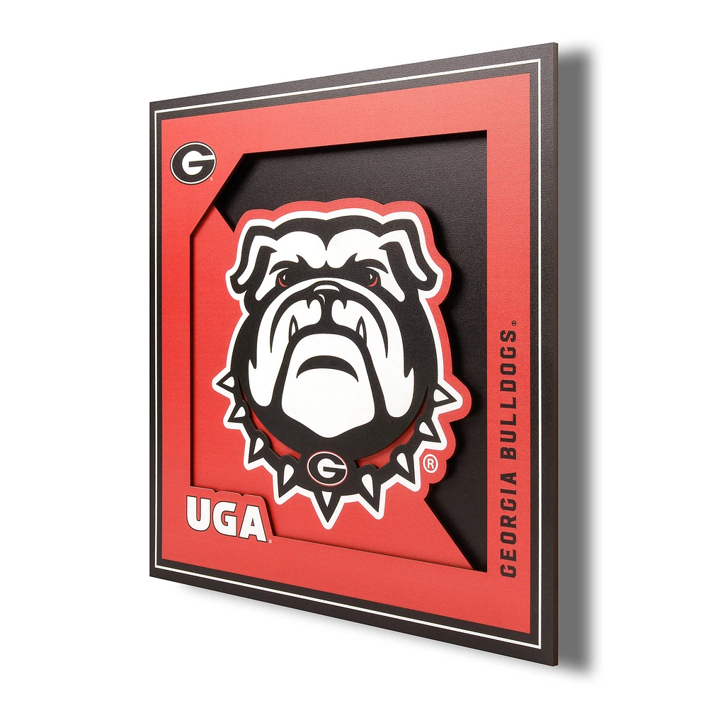 Georgia Bulldogs 12'' x 12'' 3D Logo Wall Art