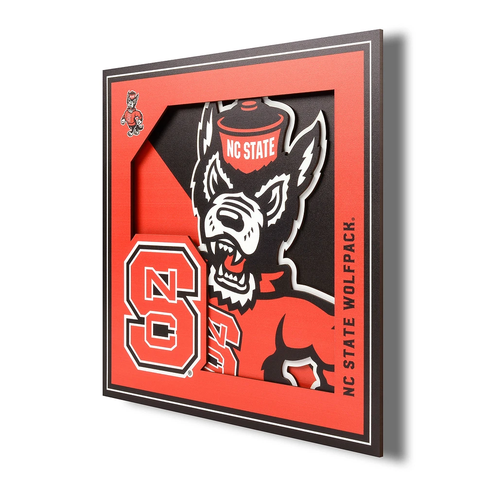 NC State Wolfpack 12'' x 12'' 3D Logo Wall Art