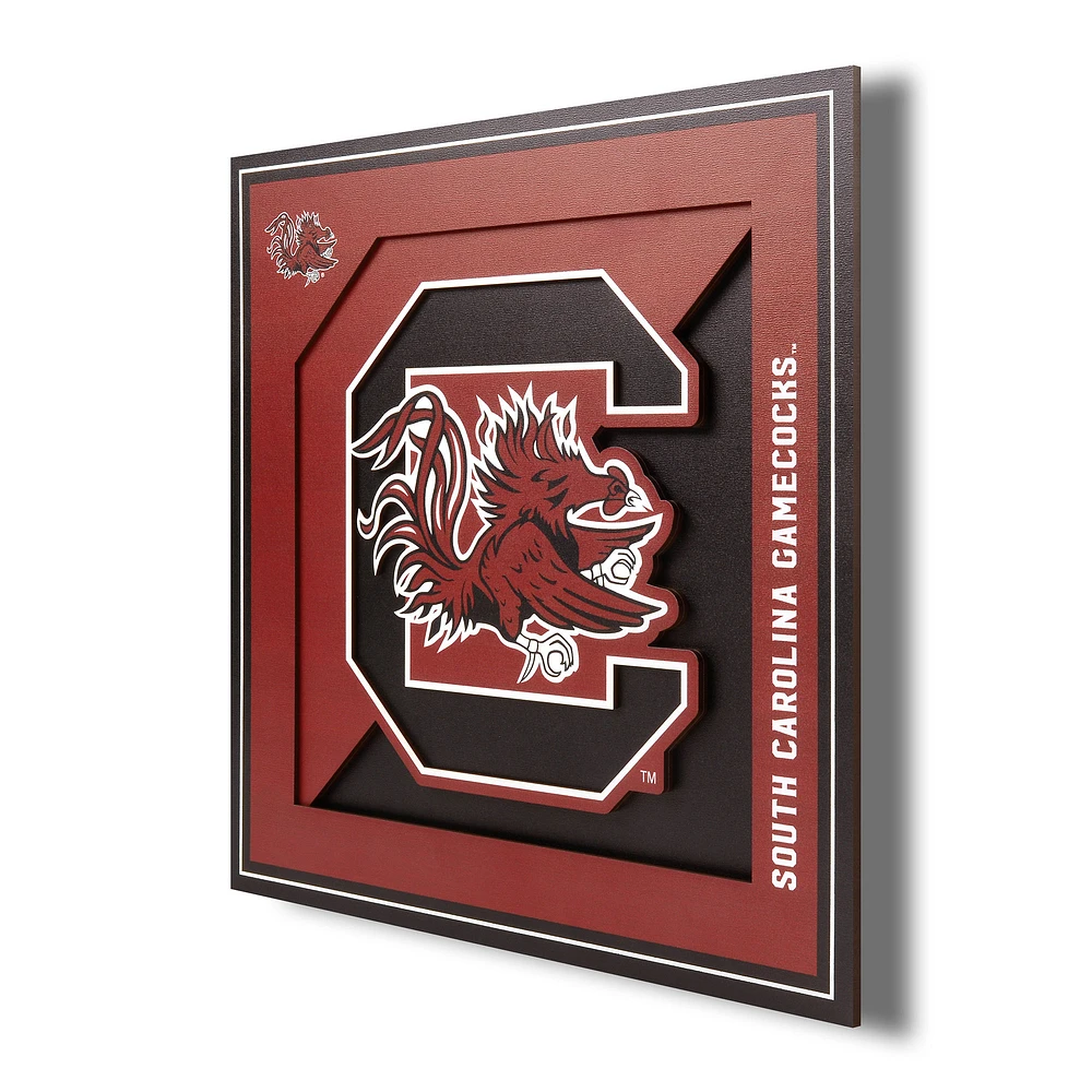 South Carolina Gamecocks 12'' x 12'' 3D Logo Wall Art