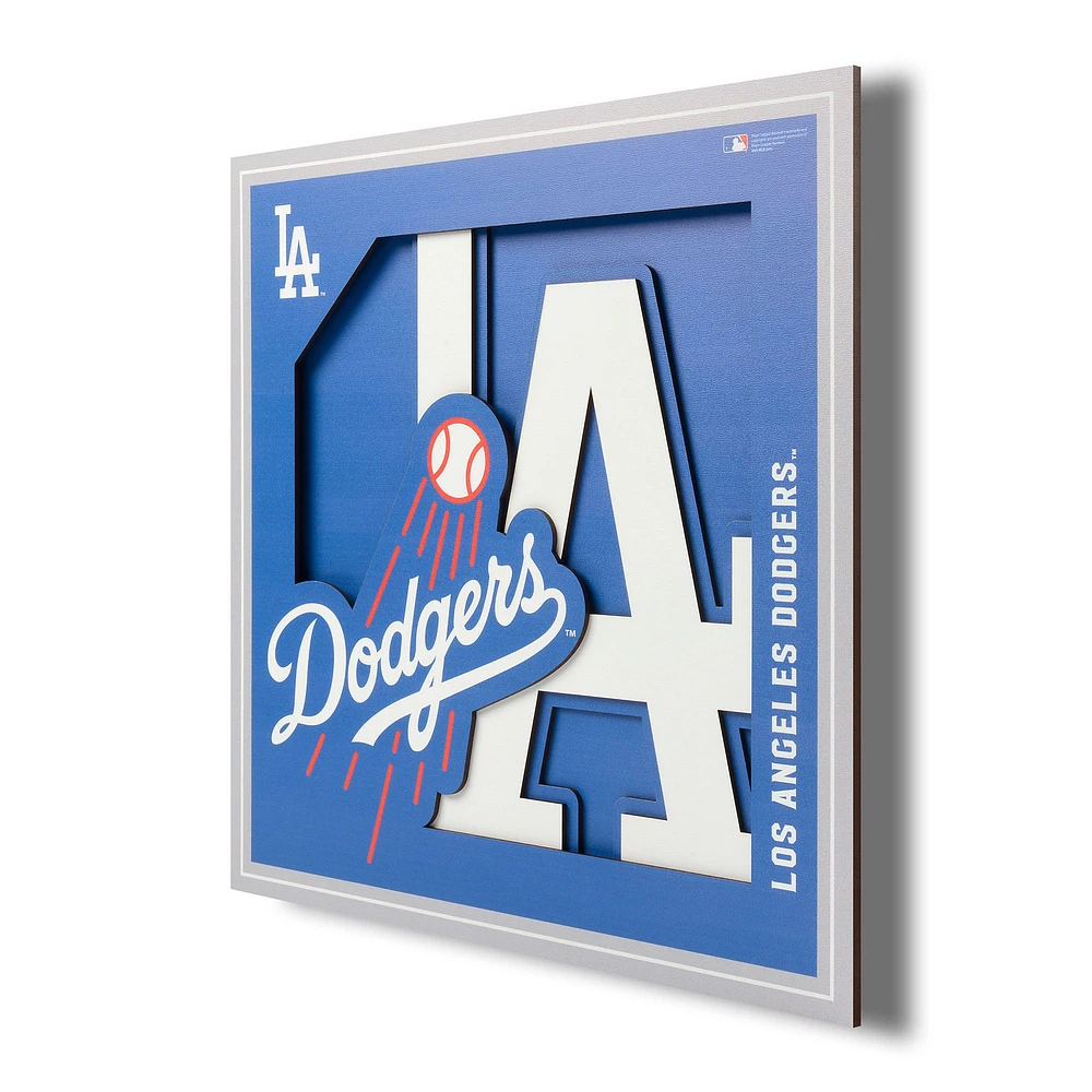 Los Angeles Dodgers 12'' x 12'' 3D Logo Wall Art