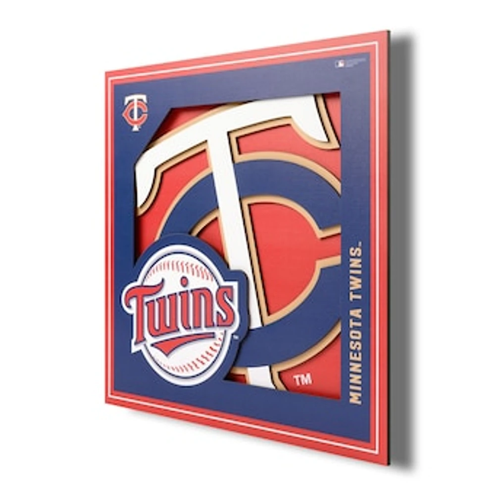 Minnesota Twins 12'' x 12'' 3D Logo Wall Art
