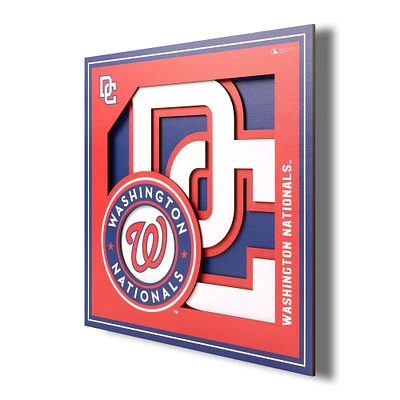 Washington Nationals 12'' x 12'' 3D Logo Wall Art