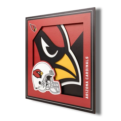 Arizona Cardinals 12'' x 12'' 3D Logo Wall Art