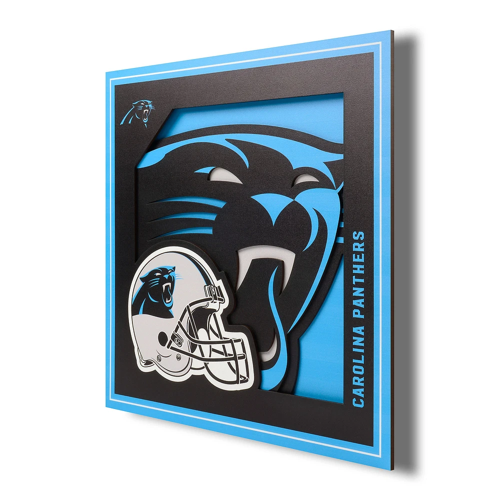 Carolina Panthers 12'' x 12'' 3D Logo Wall Art