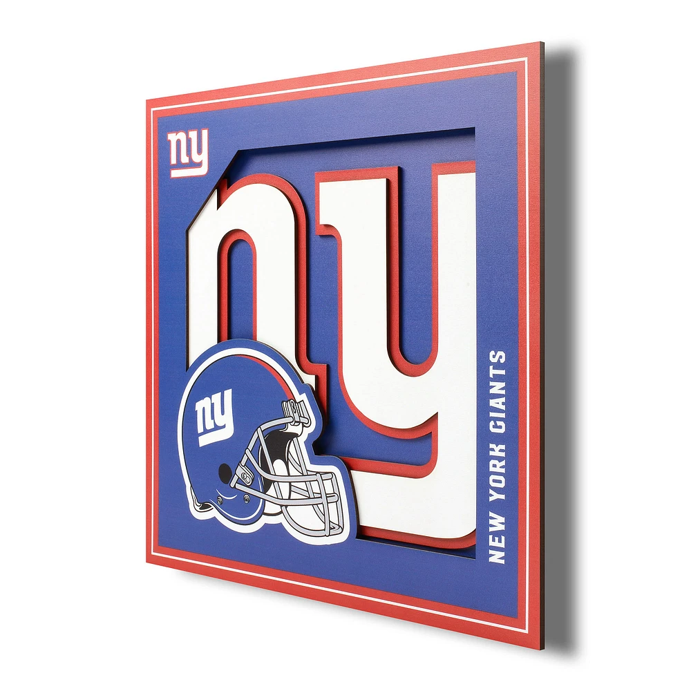 New York Giants 12'' x 12'' 3D Logo Wall Art