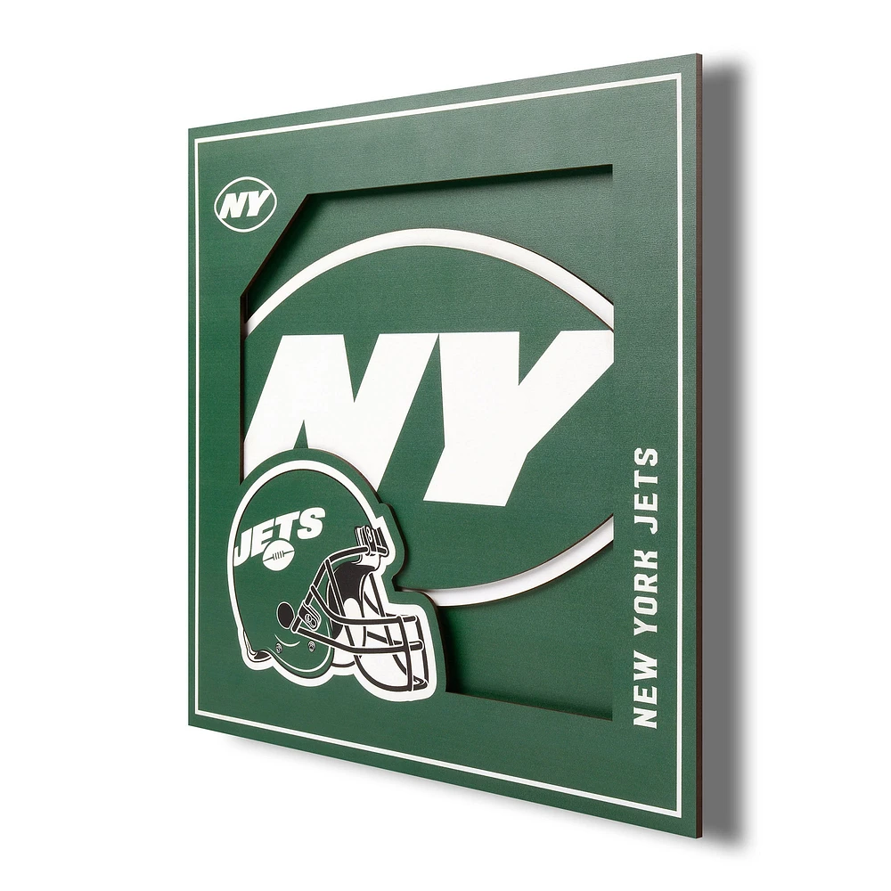 New York Jets 12'' x 12'' 3D Logo Wall Art