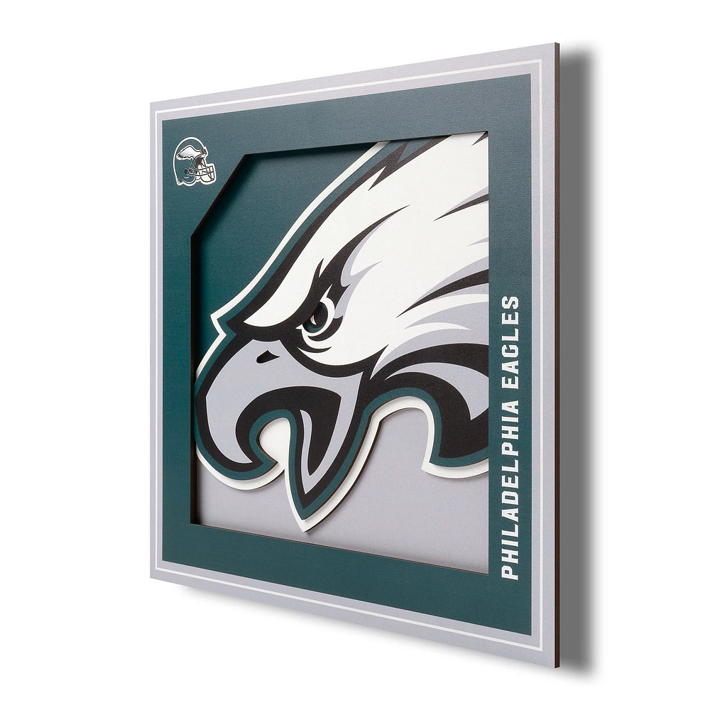 Philadelphia Eagles 12'' x 12'' 3D Logo Wall Art
