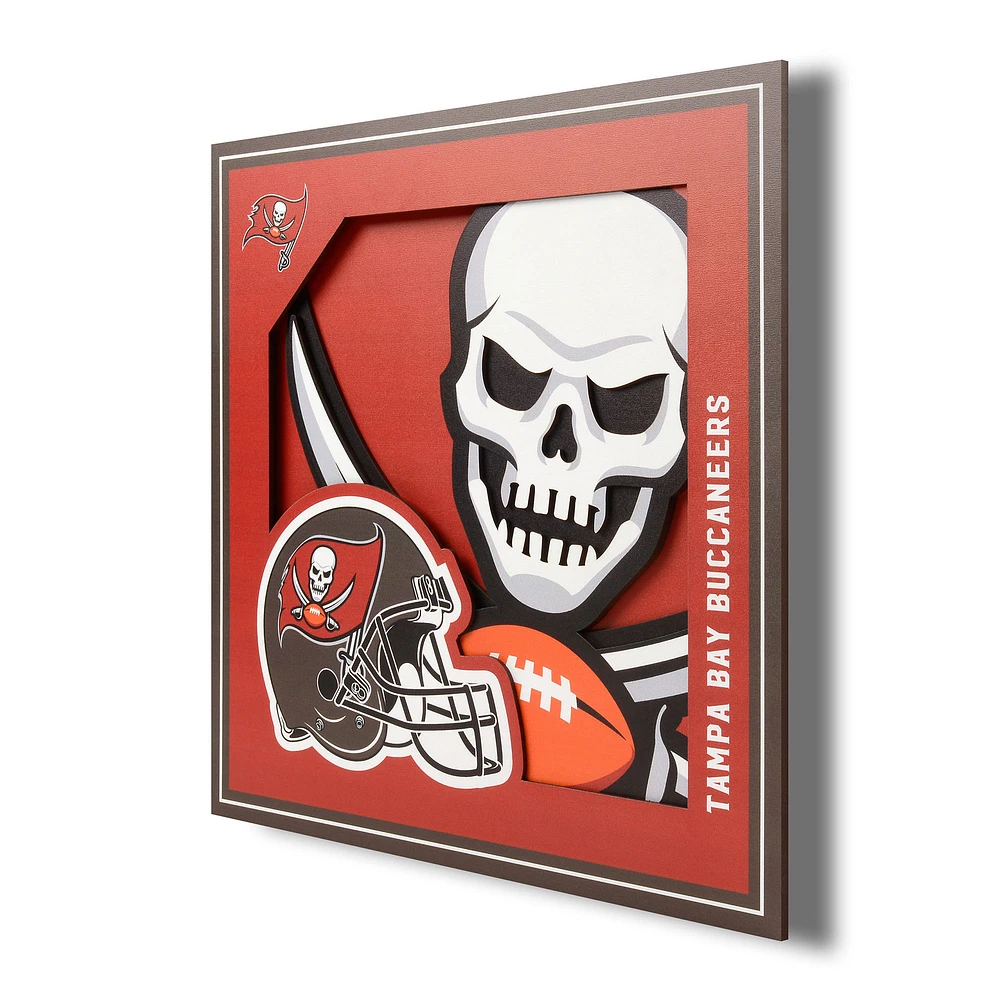Tampa Bay Buccaneers 12'' x 12'' 3D Logo Wall Art