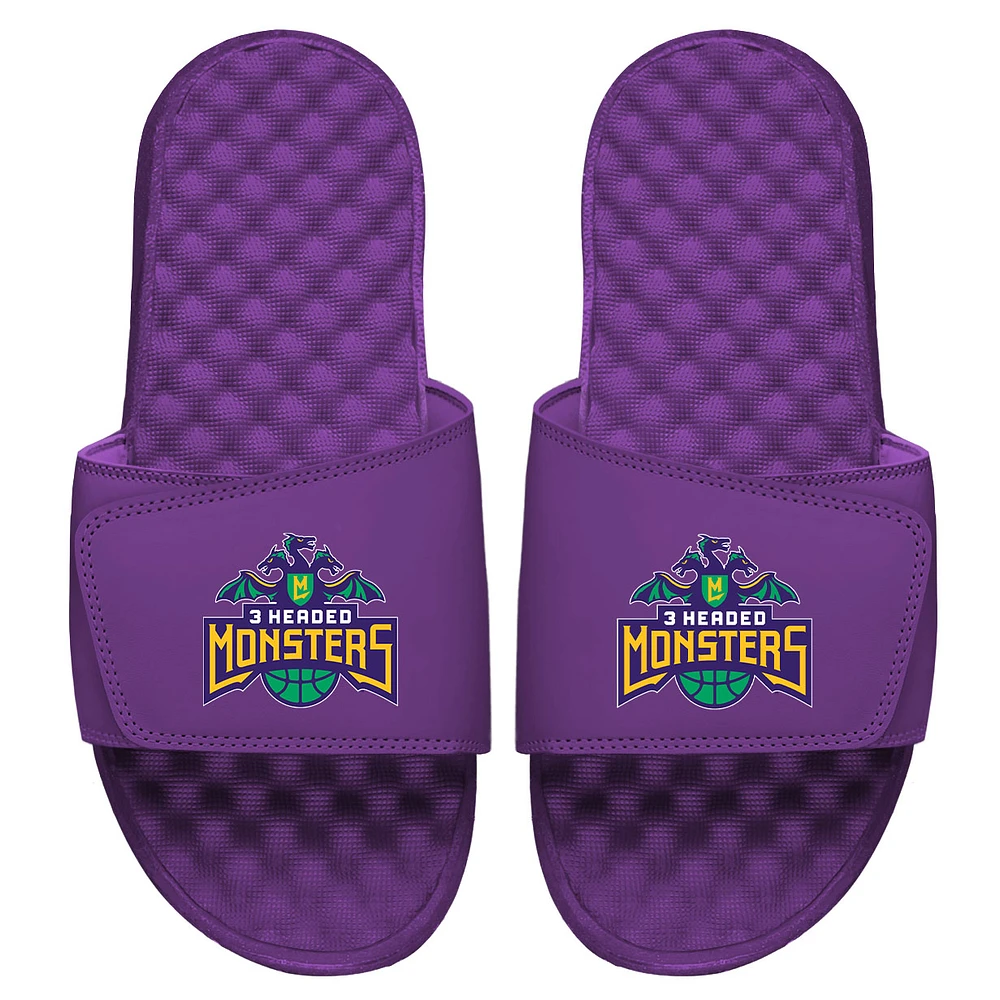 Men's ISlide Purple 3 Headed Monsters Primary Logo Slide Sandals
