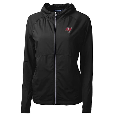 Women's Cutter & Buck Black Tampa Bay Buccaneers Adapt Eco Knit Full-Zip Hoodie