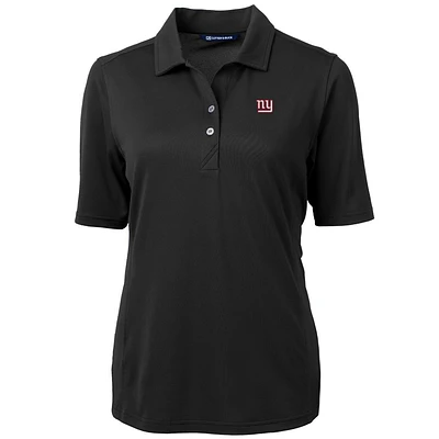 Women's Cutter & Buck Black New York Giants Virtue Eco Pique Recycled Polo