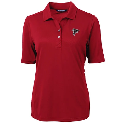 Women's Cutter & Buck Red Atlanta Falcons Virtue Eco Pique Recycled Polo