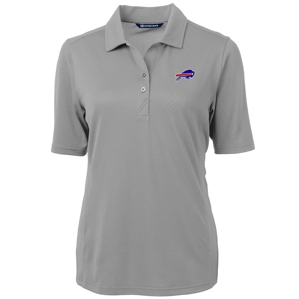 Women's Cutter & Buck Gray Buffalo Bills Virtue Eco Pique Recycled Polo