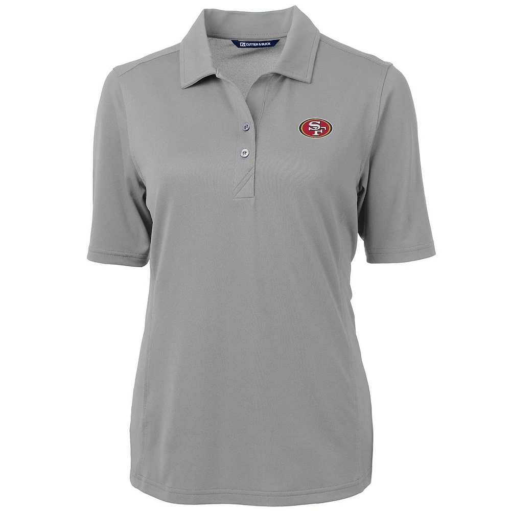 Women's Cutter & Buck Gray San Francisco 49ers Virtue Eco Pique Recycled Polo
