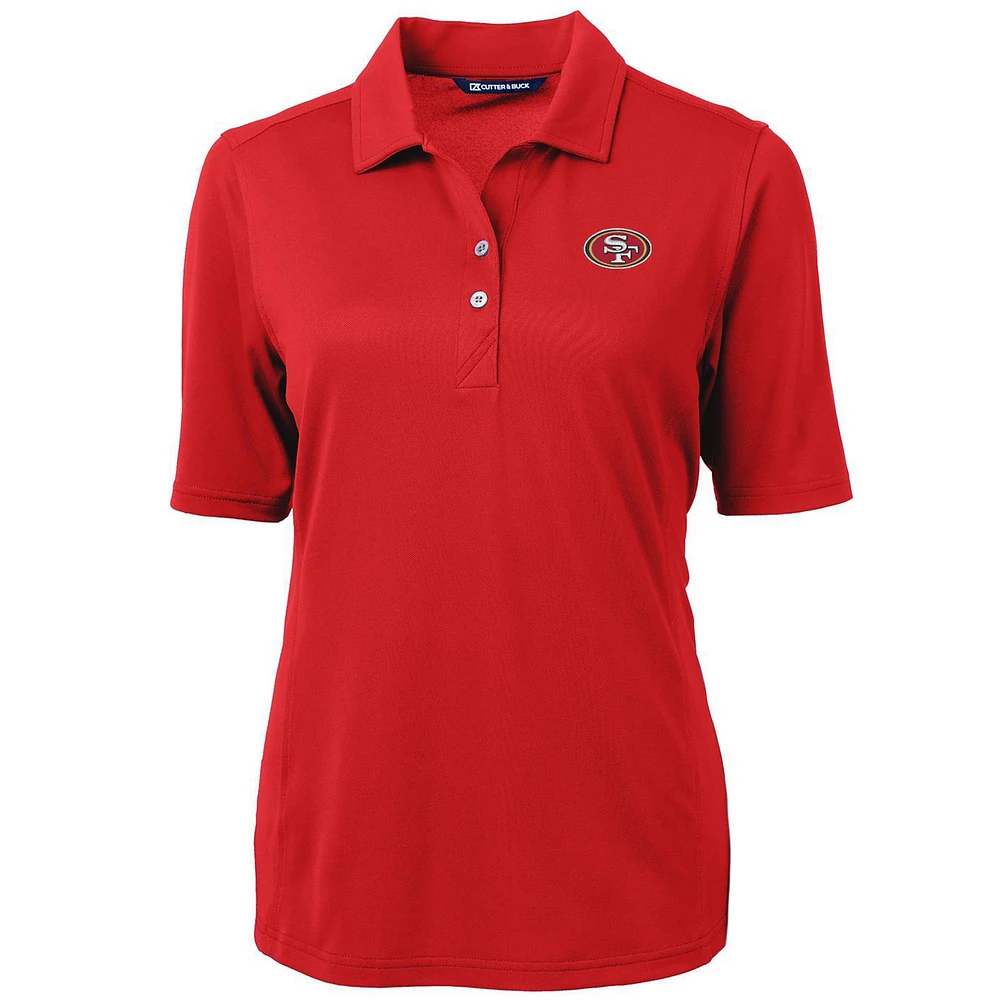 Women's Cutter & Buck Scarlet San Francisco 49ers Team Virtue Eco Pique Recycled Polo