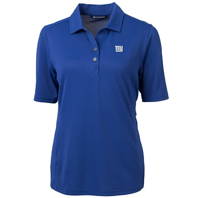 Women's Cutter & Buck Royal New York Giants Virtue Eco Pique Recycled Polo
