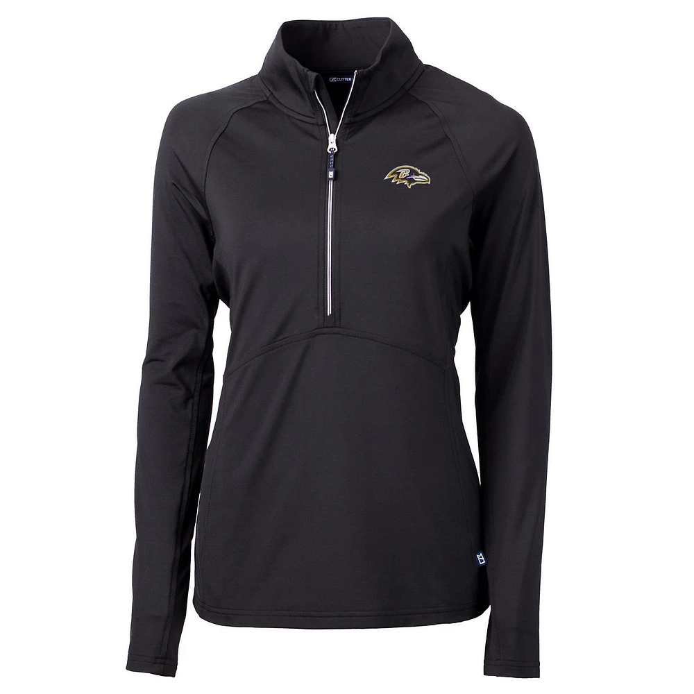 Women's Cutter & Buck Baltimore Ravens Adapt Eco Knit Half-Zip Pullover Jacket