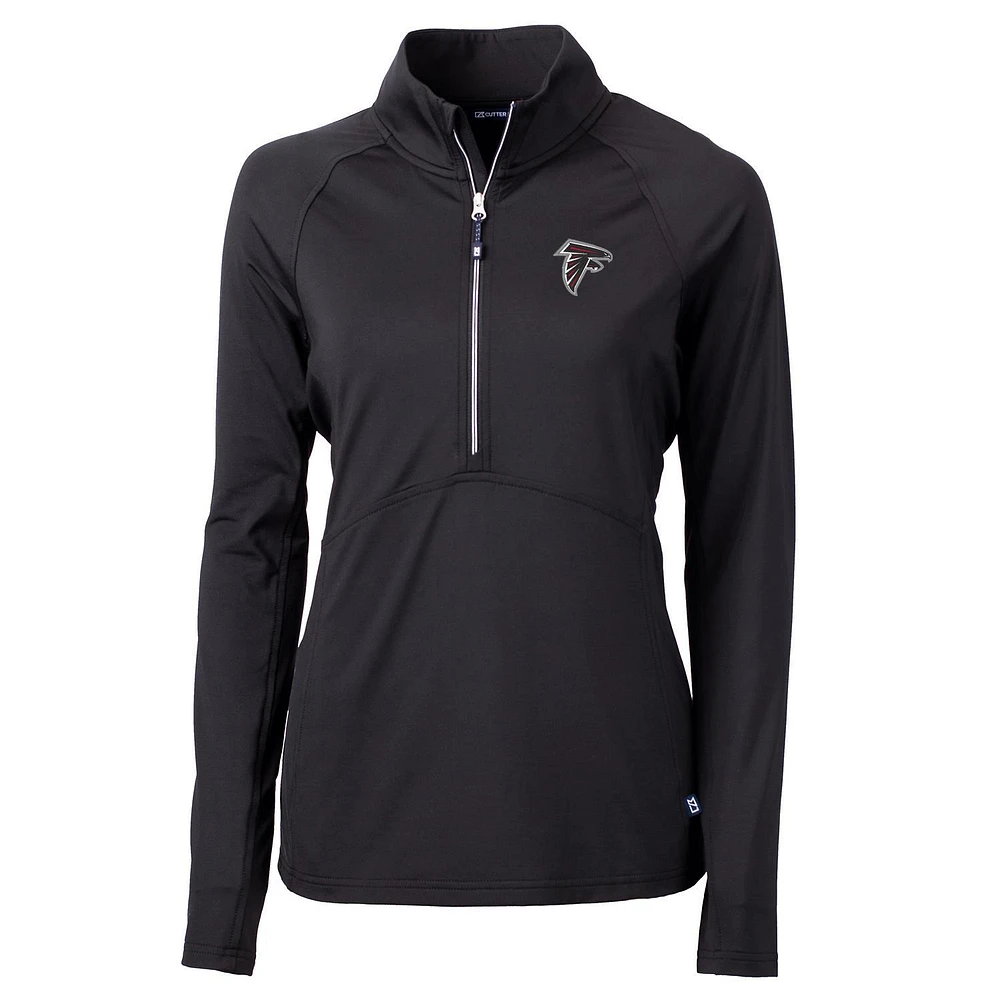 Women's Cutter & Buck Black Atlanta Falcons Adapt Eco Knit Half-Zip Pullover Jacket