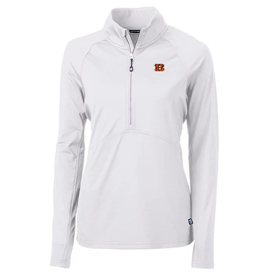 Women's Cutter & Buck White Cincinnati Bengals Adapt Eco Knit Half-Zip Pullover Jacket