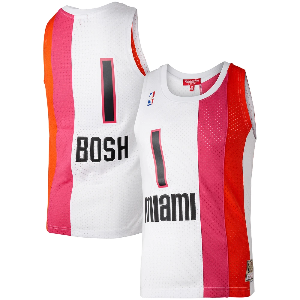 Women's Mitchell & Ness Chris Bosh White Miami Heat Hardwood Classics 2011/12 Swingman Jersey