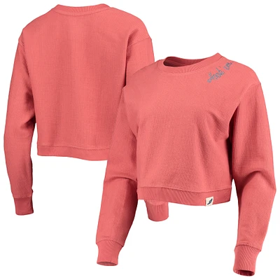 Women's League Collegiate Wear Texas Orange Longhorns Corded Timber Cropped Pullover Sweatshirt