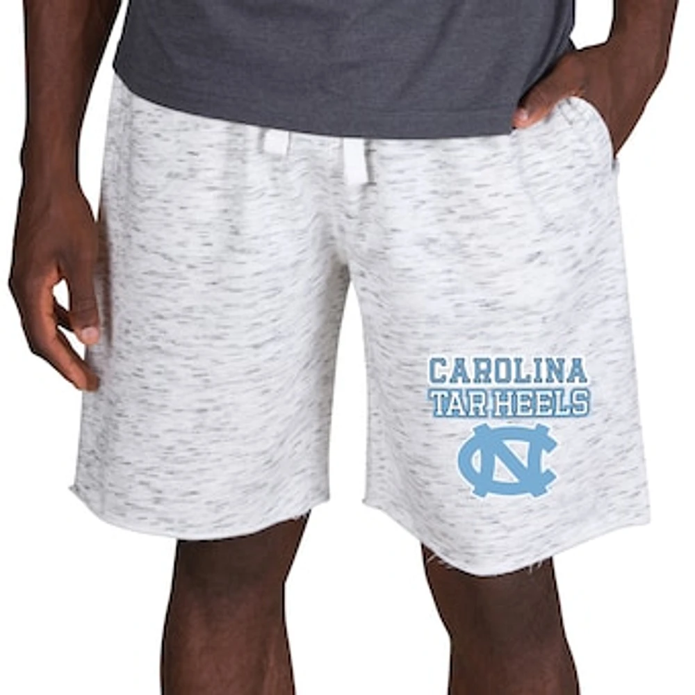 Men's Concepts Sport White/Charcoal North Carolina Tar Heels Alley Fleece Shorts