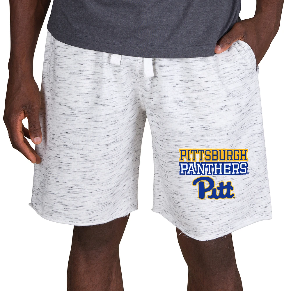 Men's Concepts Sport White/Charcoal Pitt Panthers Alley Fleece Shorts