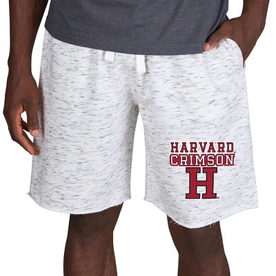 Men's Concepts Sport White/Charcoal Harvard Crimson Alley Fleece Shorts
