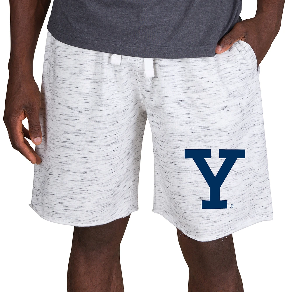 Men's Concepts Sport White/Charcoal Yale Bulldogs Alley Fleece Shorts