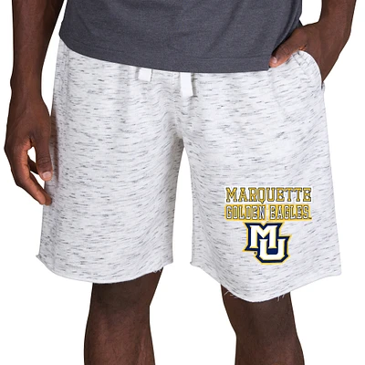Men's Concepts Sport White/Charcoal Marquette Golden Eagles Alley Fleece Shorts